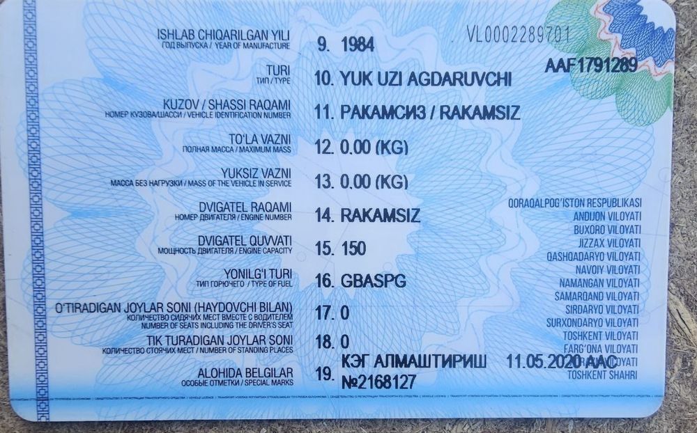 Zil 1984 yil yaxshi xolatida qarab xaydalgan