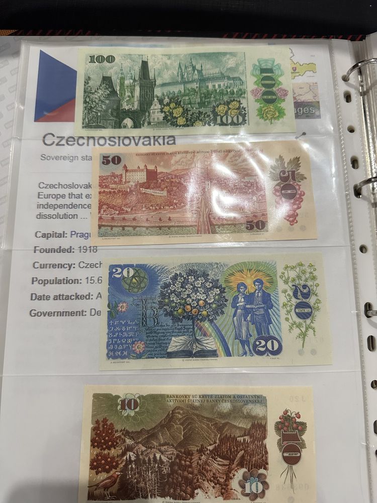 Set 4 bancnote UNC colectie Czechoslovakia Korun