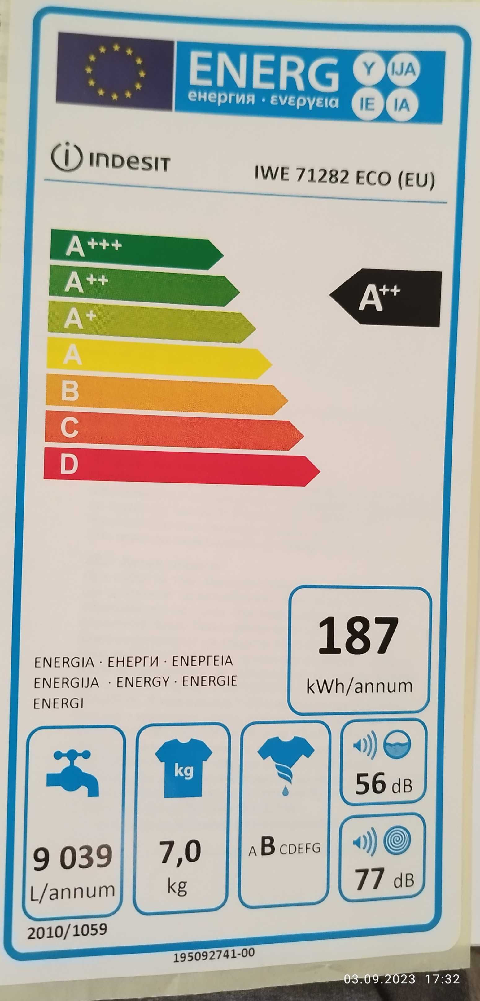 Пералня Indesit IWE 71282 ECO на части