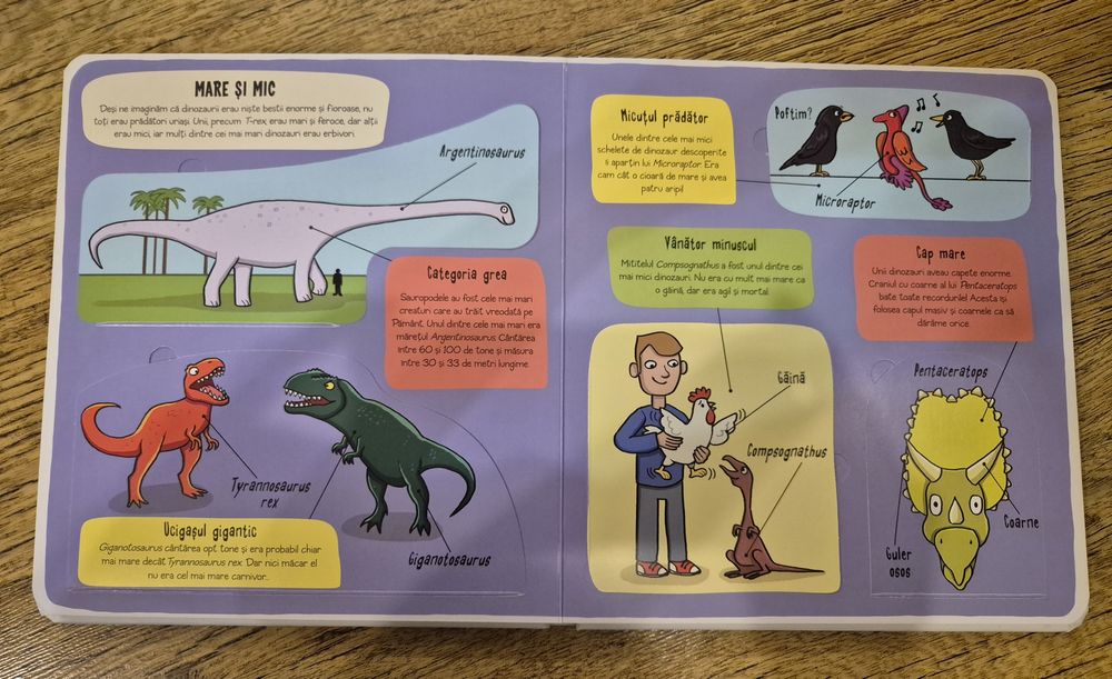 Carte dinozauri cu clapete