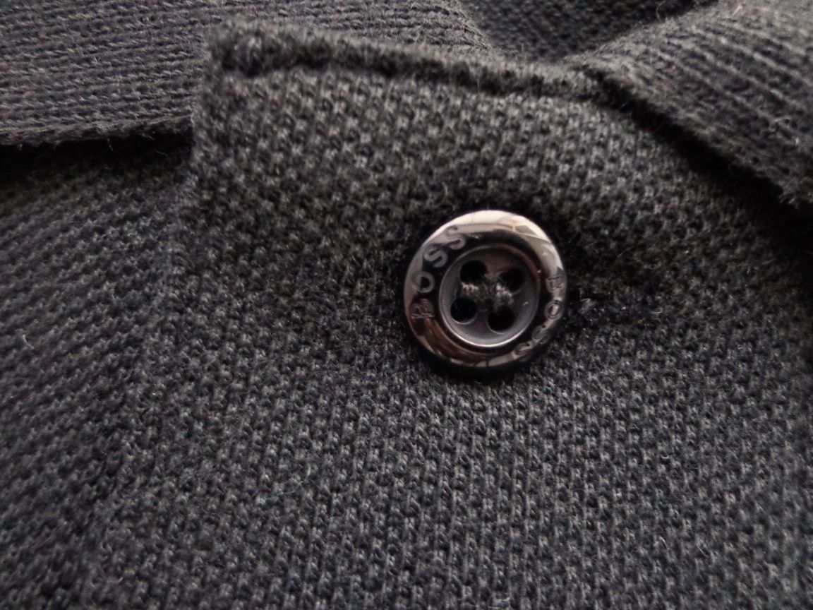 Мъжка поло тениска BOSS Cotton Polo T-shirt Black