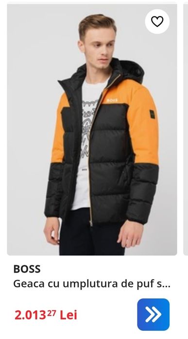 Oferta Geaca originala HUGO BOSS originala marimea L,XL de iarna gluga