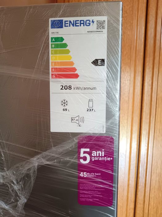 Arctic, 2 usi, 306l, Clasa ECO LED, Argintiu