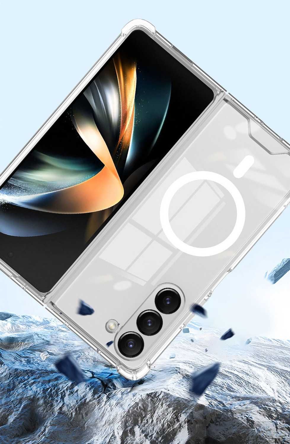 Samsung Galaxy Z Fold5 - Удароустойчив Прозрачен Кейс MAGNETIC