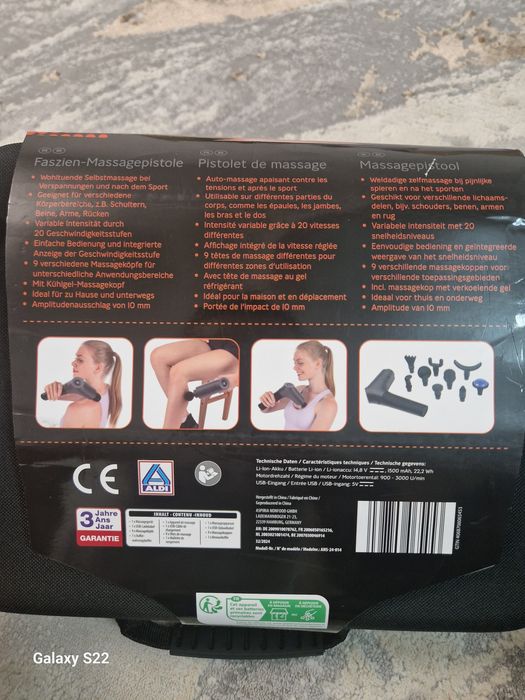 Pistol de masaj fascial "GOOD" cu 20 viteze și 9 capete (inclusiv răci