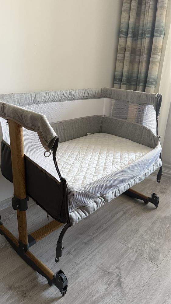 Patut co sleeper lionelo cu leganare saltea cocos pozitie reglabila