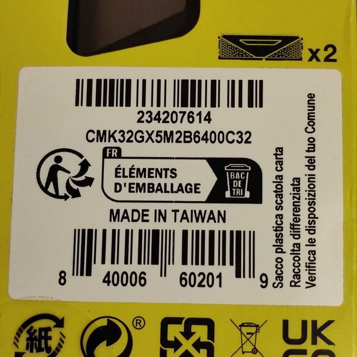 Memorie ram ddr 5 corsair vengeance 32 gb 2x 16gb 6400 mhz