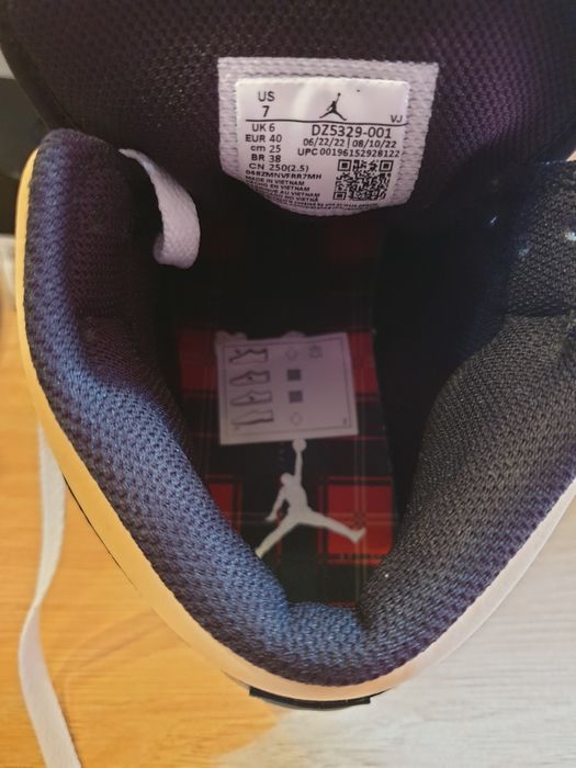 Air Jordan 1 Mid Tartan Swoosh 40 100% originali