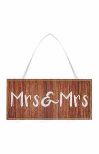 Placa decorativa lemn Mrs & Mrs LGBTQ+  Pride