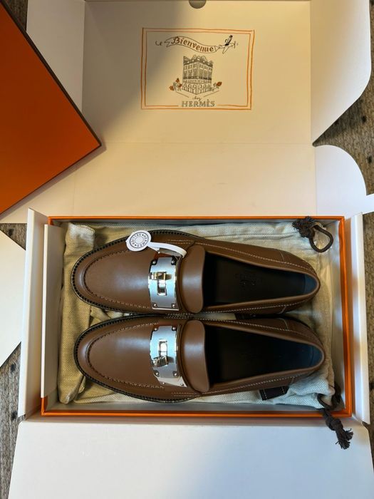 Hermes loafers обувки кафяви чисто нови