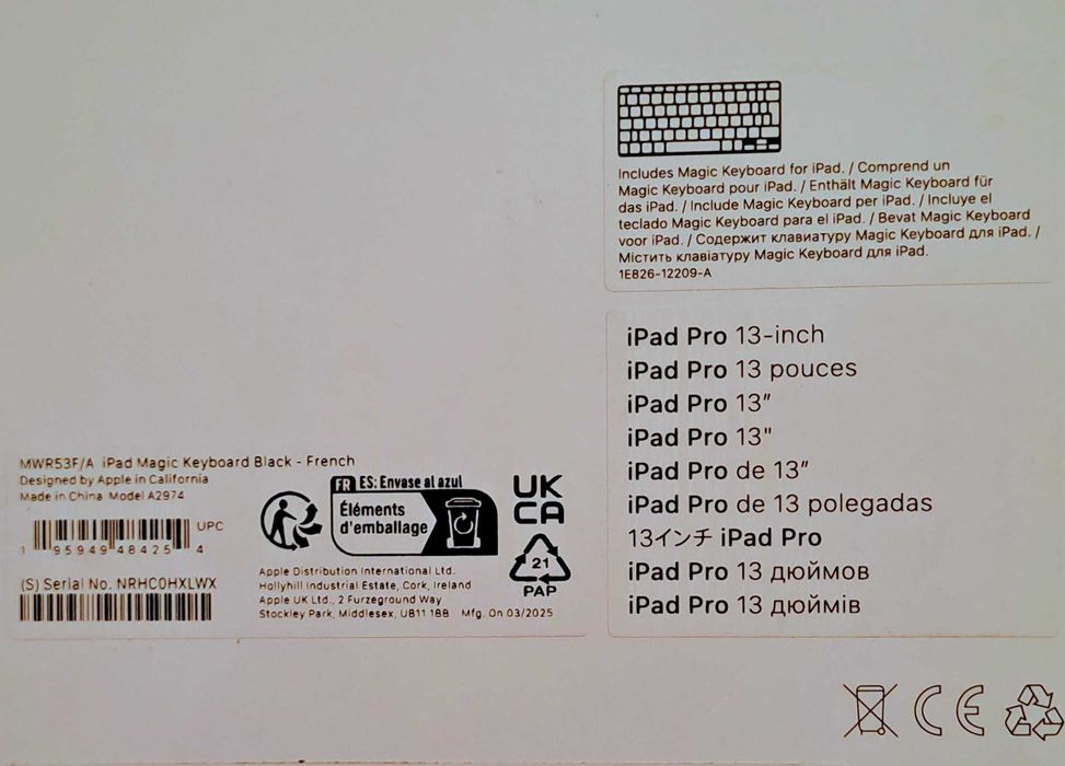 Husa cu tastatura iPad Magic Keyboard pt iPad Pro 13". Model MWR53F/A