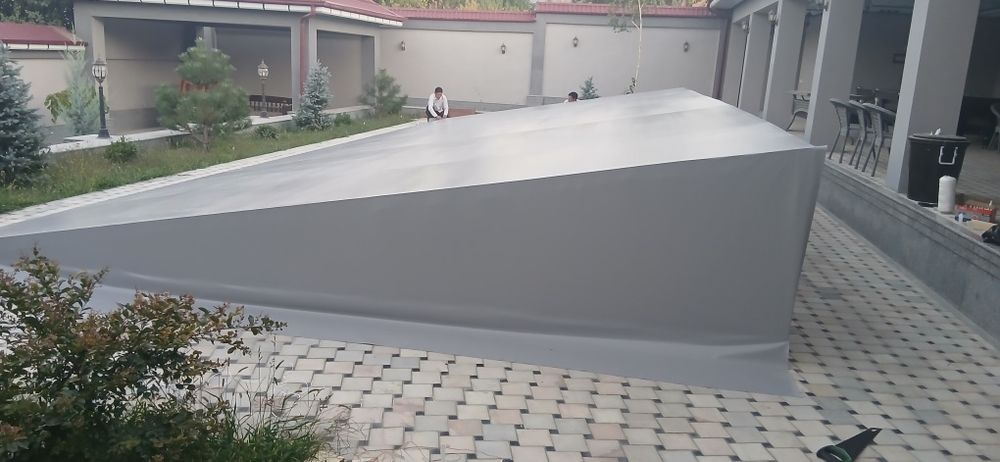 Фантан закрыть бассейн тент банер баннер установка прозрачный салафан