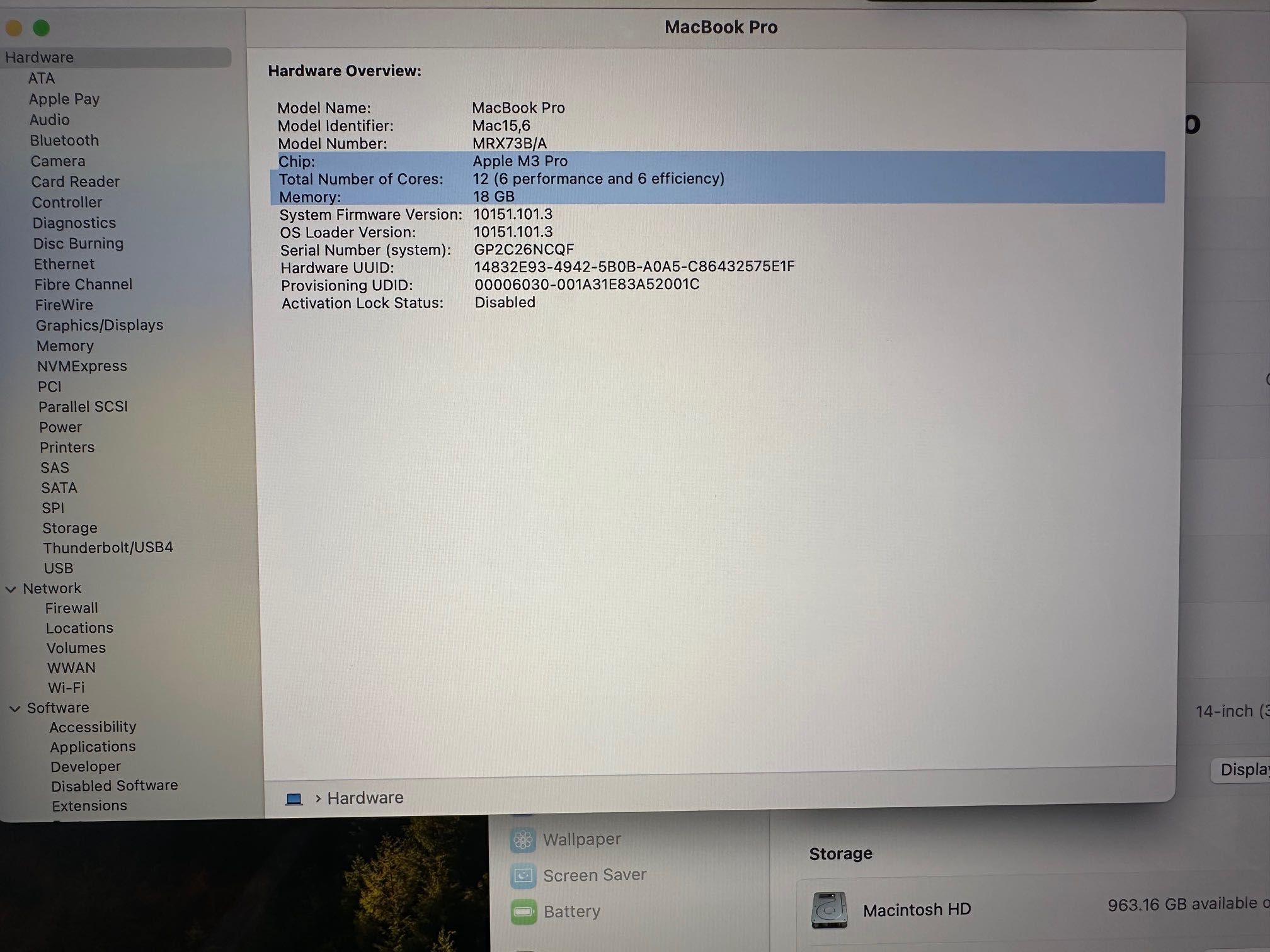 НОВ MacBook Pro 14" M3 PRO 12CPU, 18GPU, 18RAM, 1TB SSD