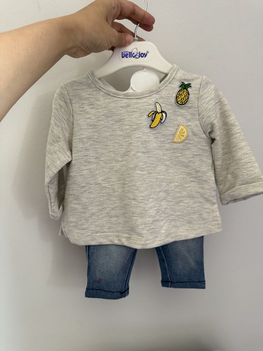 Кофта и джинсы для девочки 6-9 мес