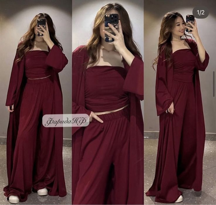 Новый бордовый тройка