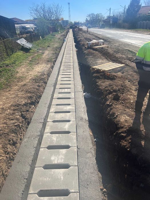 Santuri si rigole betonate  rigole de acostament realizate mecanizat