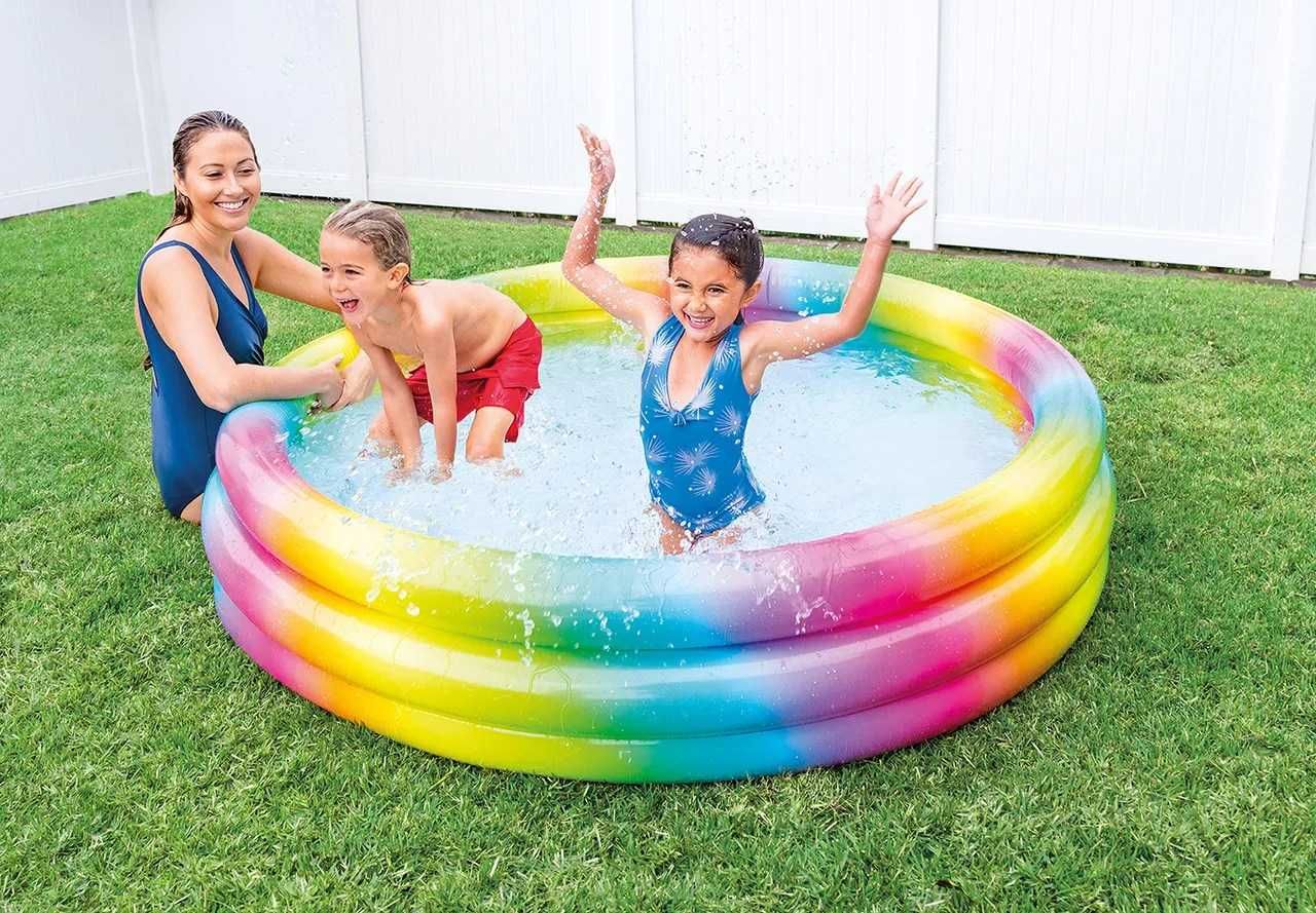 Intex 147 x 33 см Детски надуваем басейн, 330 литра, Rainbow Ombre