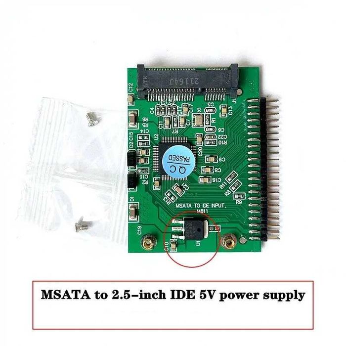 Adaptor convertor SSD mSATA la IDE 44 pini 5V pentru laptop