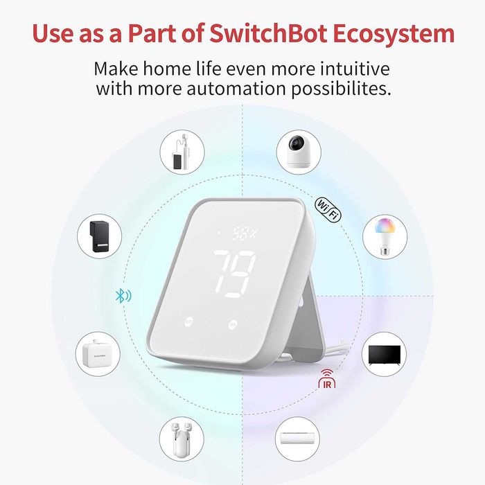 SwitchBot Hub 2 Смарт хъб с Matter/HomeKit IR дистанционно термометър