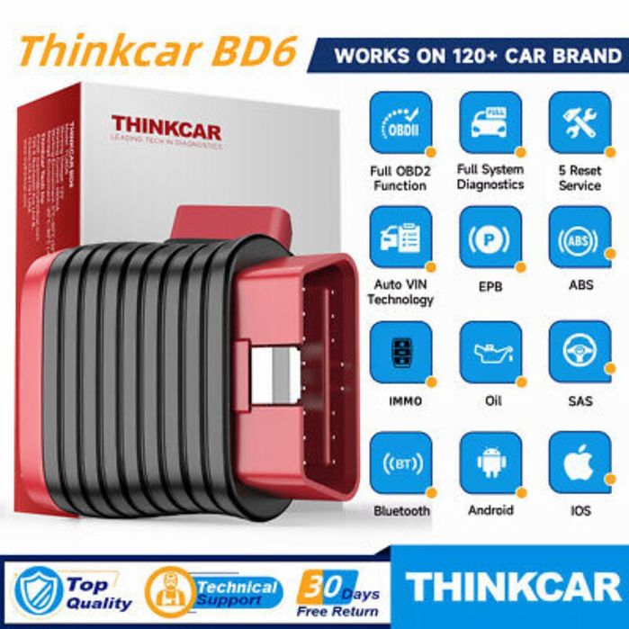 ThinkCar BD6 – Bluetooth OBD2 диагностична глава + 5 сервизни функции