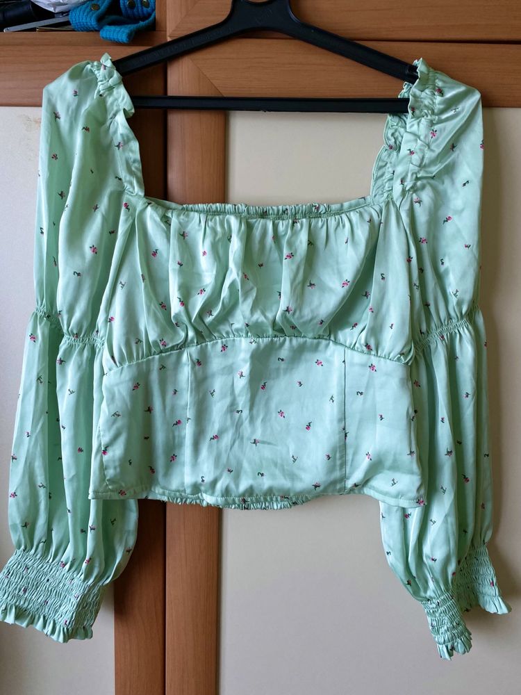 Сатенена блуза H&M