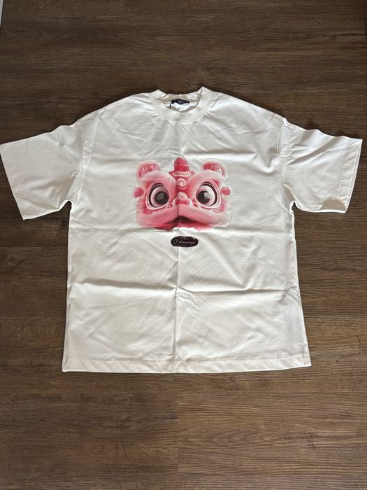 Tricou Balenciaga Alb model roz