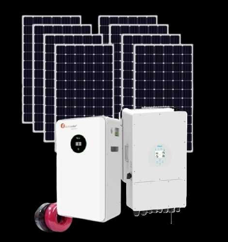 Автономна соларна с-ма 7 kW + Deye 6 kw + 10 kwh батерия-Трифазна