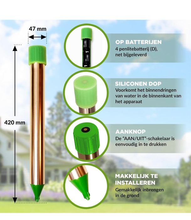 Ултразвуков уред срещу къртици, сляпо куче, мишки и змии