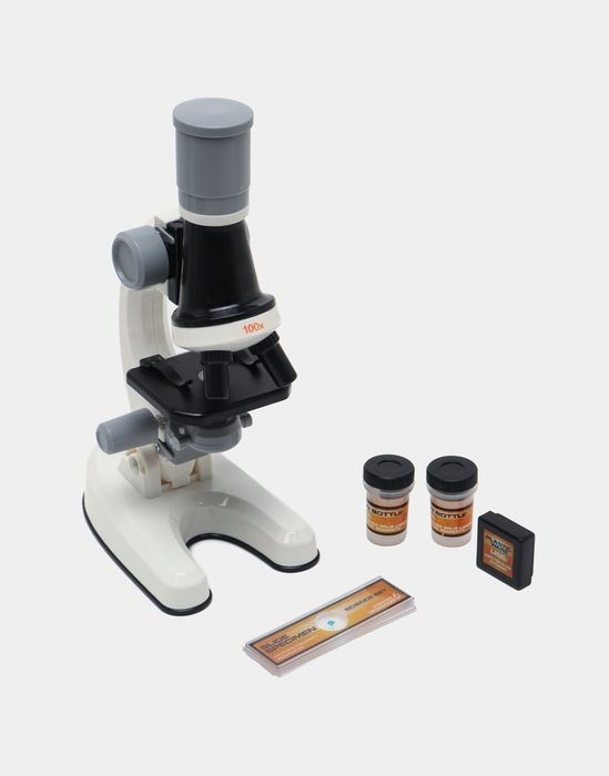 Детский Микроскоп с 3 объективами с приборами 1013A белый dm7