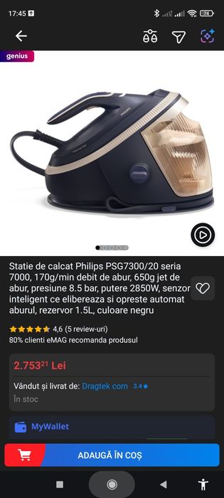 NOU SIGILAT Stație de călcat Philips seria 7000 PSG7300/2