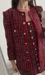 Sacou rosu sacou rochie scurta Mango XS nasturi aurii