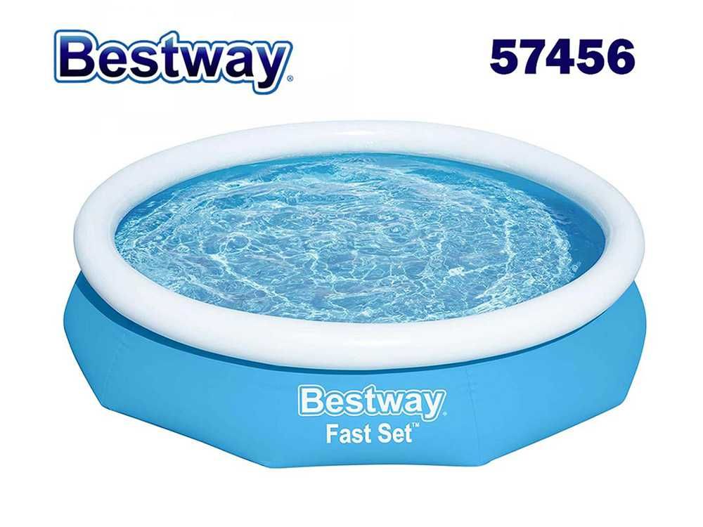 Басейн с надуваем ринг, 305x76см, Bestway 57456 Fast Set, 3200 л.