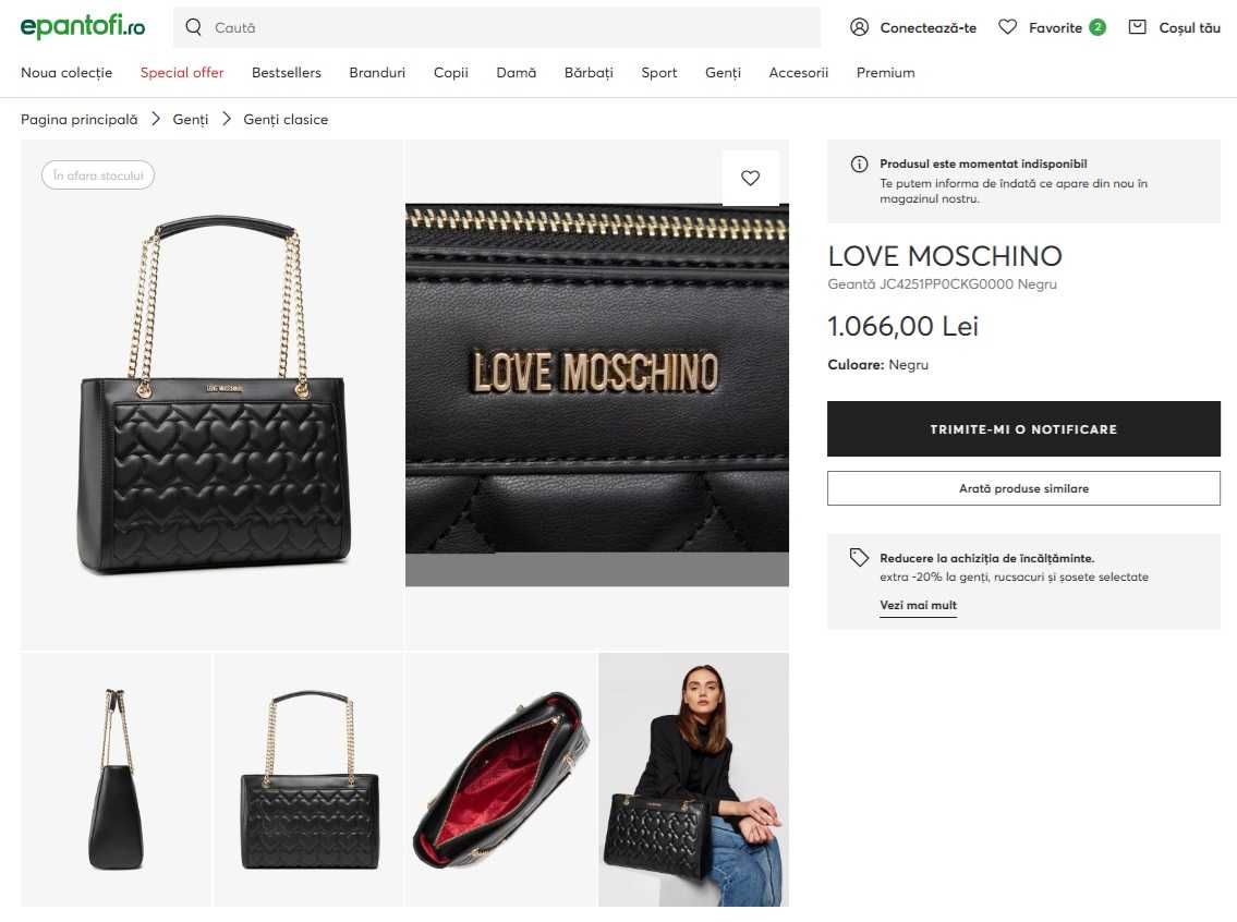 Geanta NOUA – LOVE MOSCHINO – noua, cu etichete!