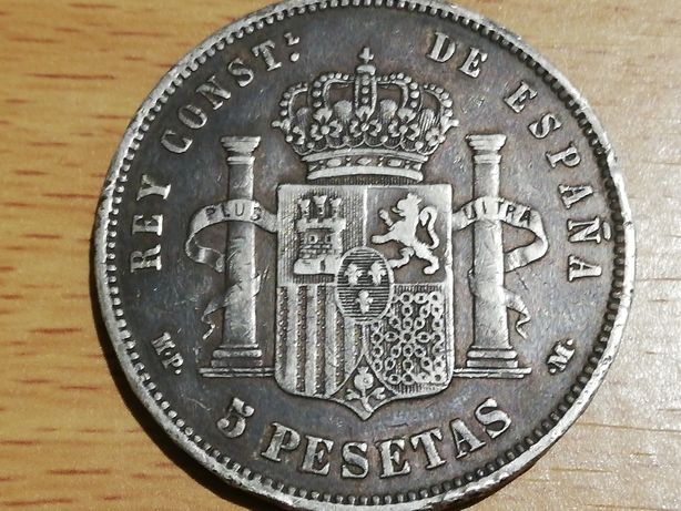 Monedă 5 pesetas 1890, Spania