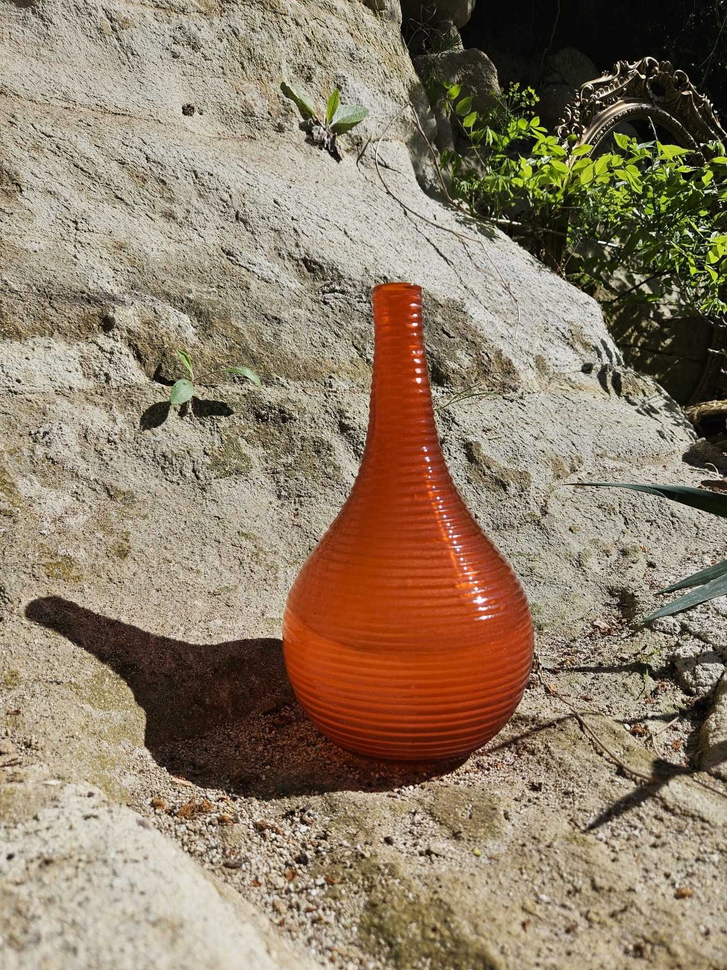 Vază din sticlă  MID CENTURY Riflata- Vintage Wonderland