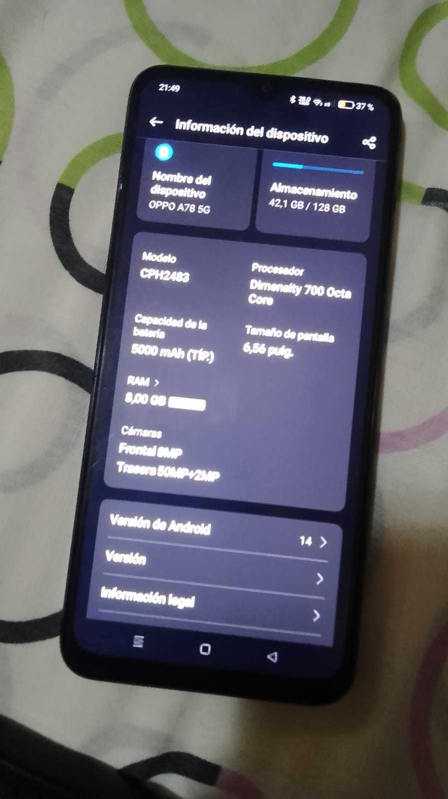 Vând telefon Oppo a78 5g 8gb ram