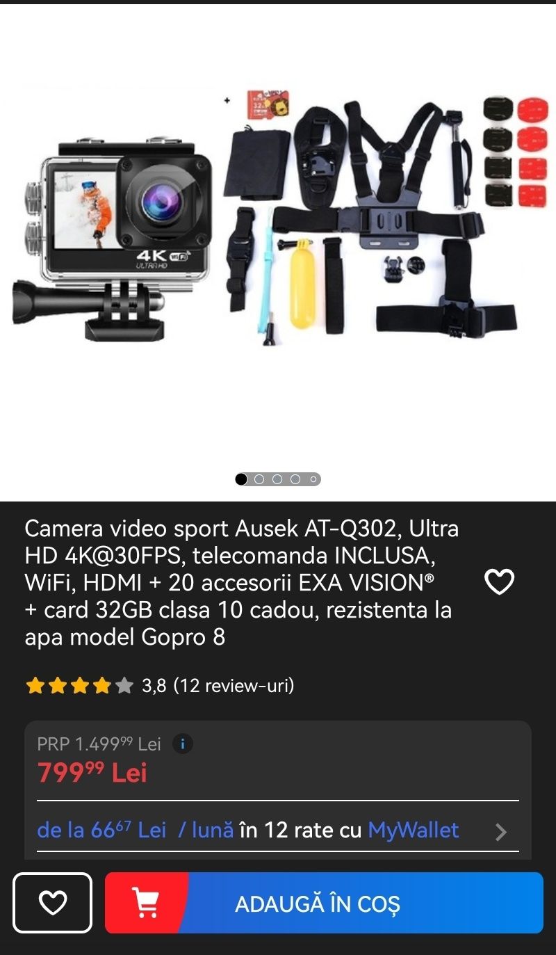 Camera sport 4k Ausek