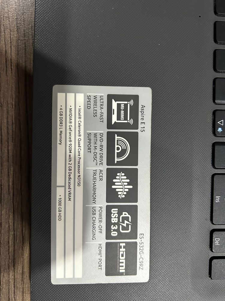 Лаптоп Acer Aspire E15 NVIDIA