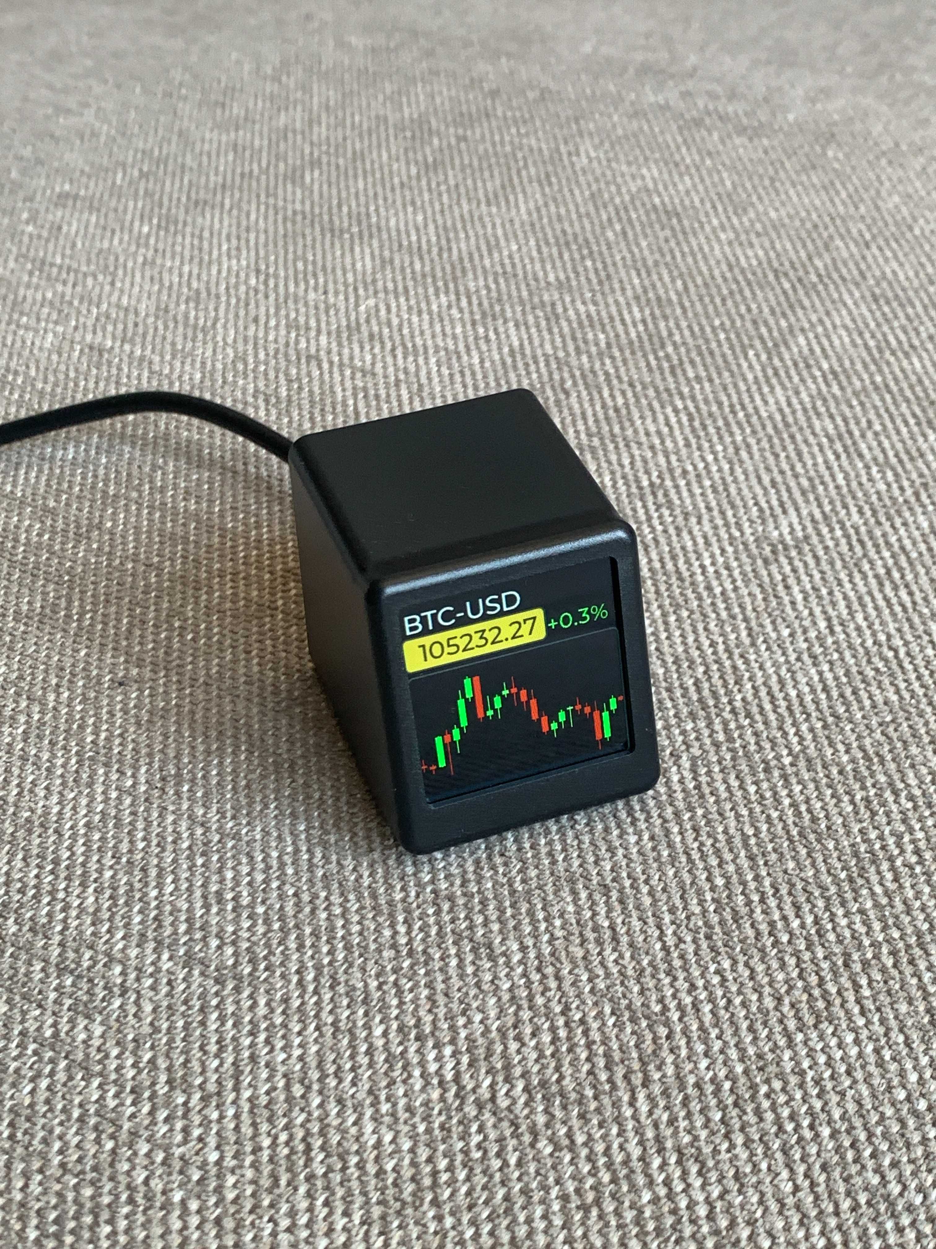 Crypto ticker WiFi часовник, прогноза на времето BitCoin цени на акции