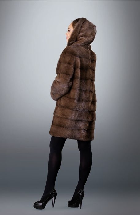 Норковая шуба поперечная 40000
