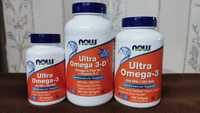 Рыбий жир, Омега 3, Ultra Omega 3 D3, Now Foods 90, 180 капсул