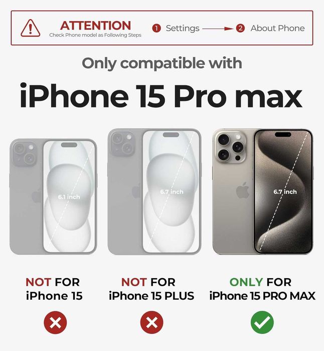 Калъф Dexnor за iPhone 15 Pro Max Съвместим с MagSafe, стойка, черен