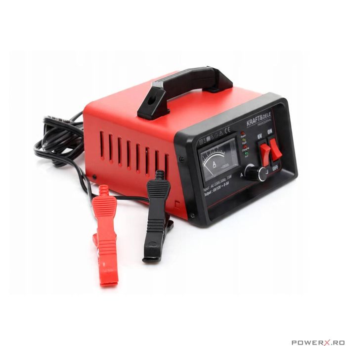 Redresor, incarcator auto pentru baterii 6-12V, 230V, 5-75Ah, Kraft