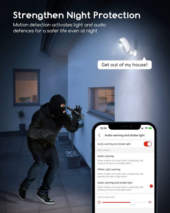 Camera supraveghere video cu acumulator