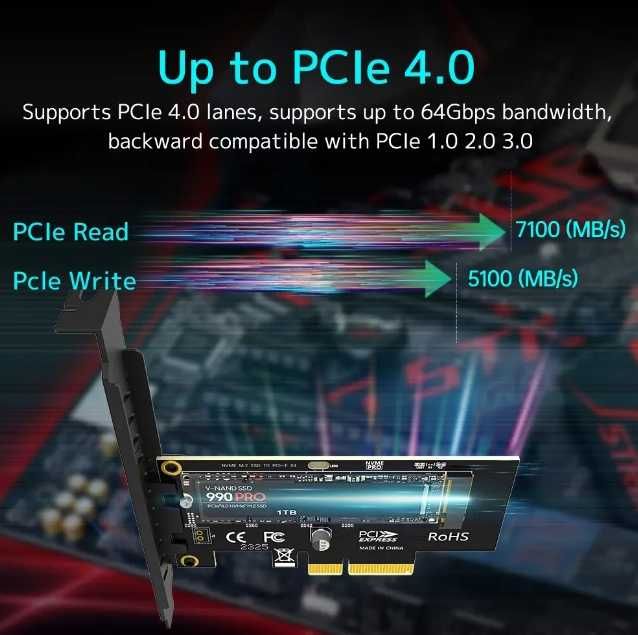 Адаптер  M.2 NVMe SSD PCI-E 4.0