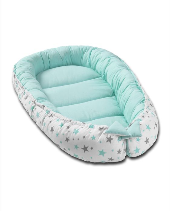Cos bebe Baby nest Cocoon Galaxy Mint + pernă + pătură