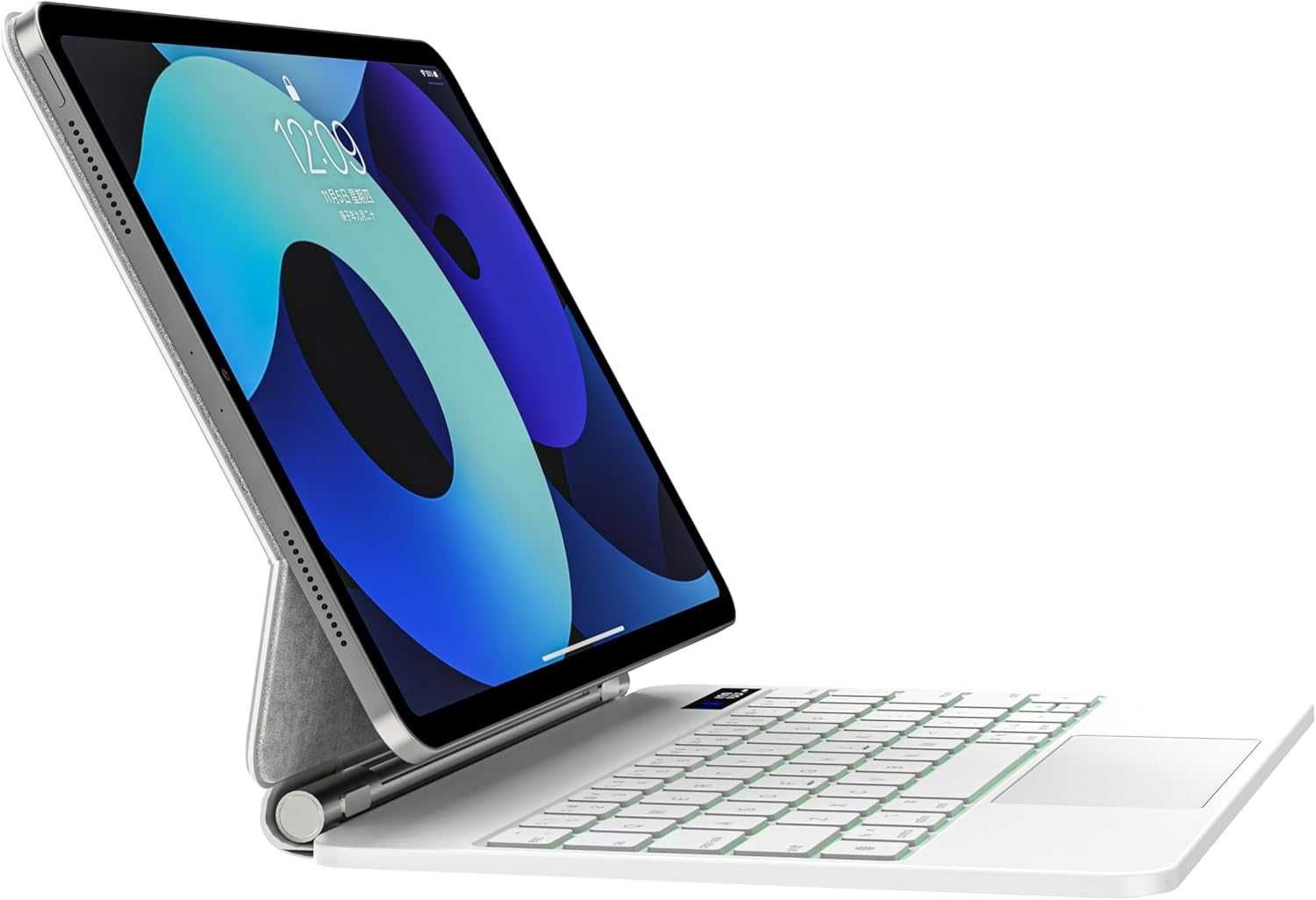 Стилен бял магнитен калъф с клавиатура и тъчпад за iPad Pro и iPad Air