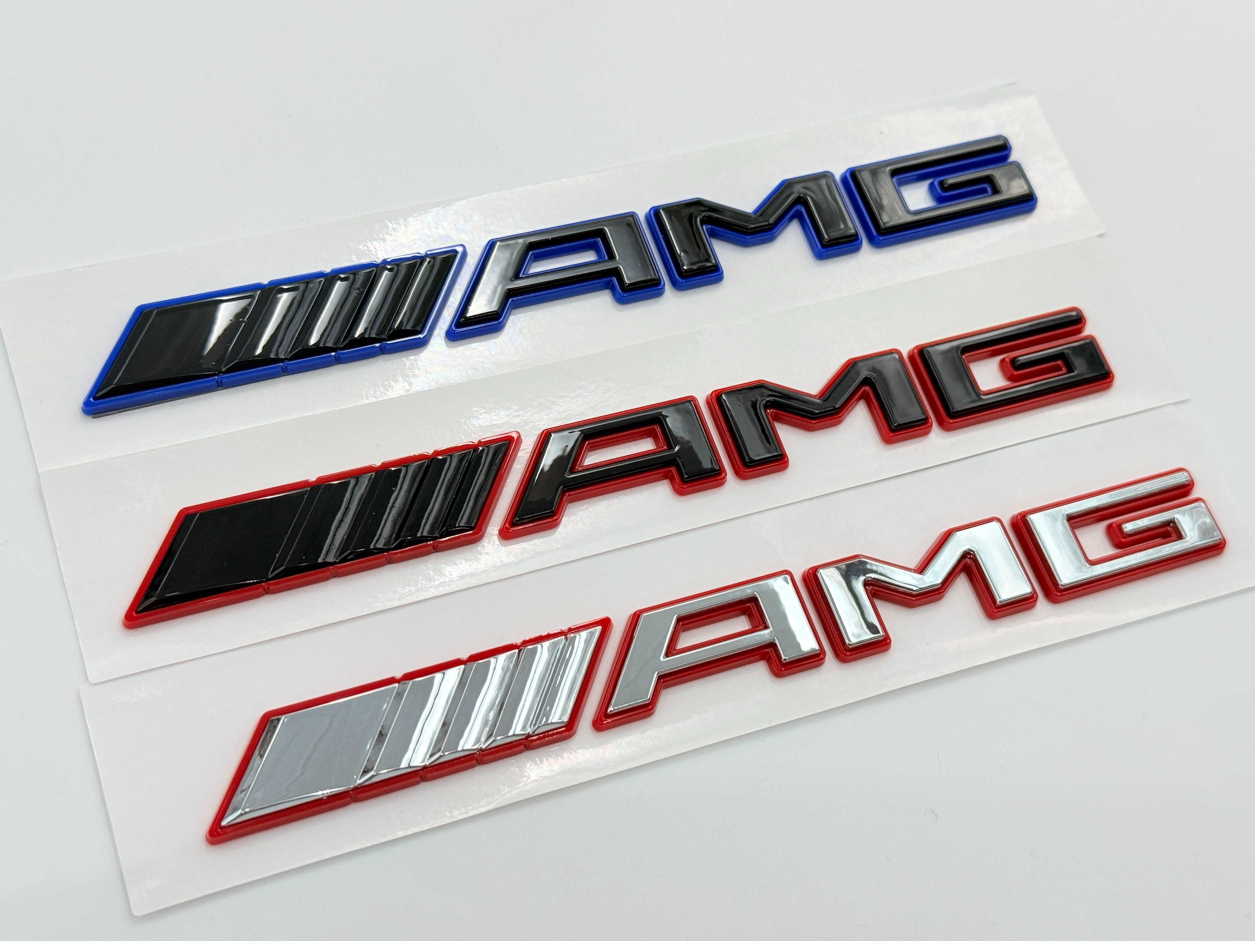 Emblema Compatibila Mercedes AMG bicolor model nou
