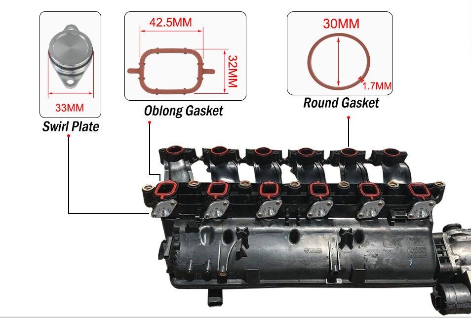 Тапи за вихрови клапи+уплътнения Бмв /swirl flaps delete kit M57