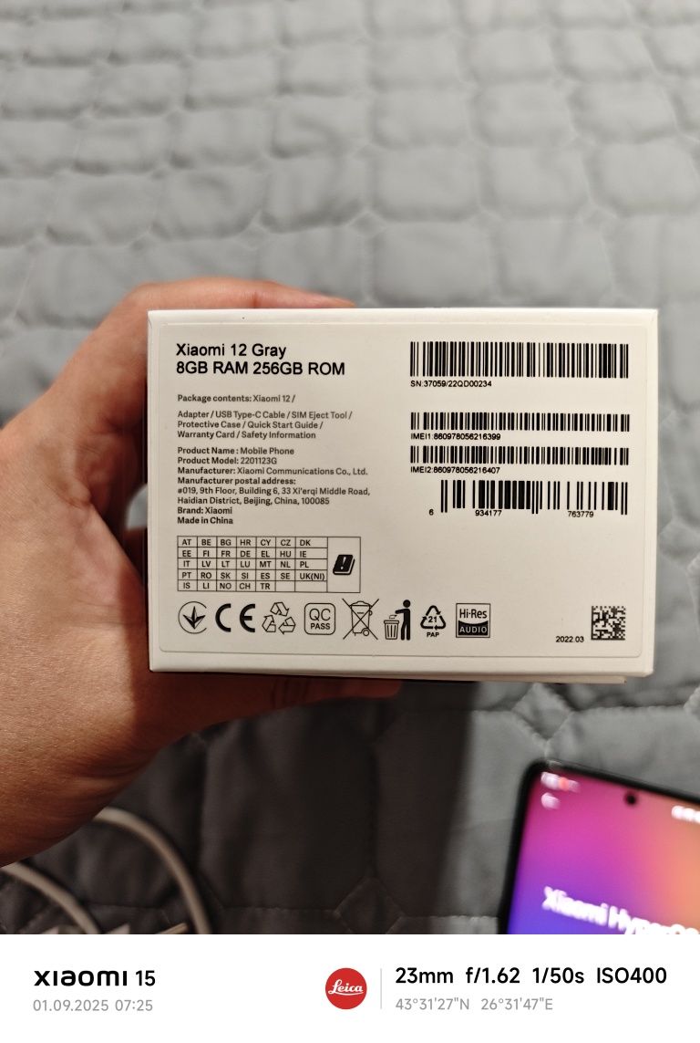 Xiaomi 12.  8ram/256gb